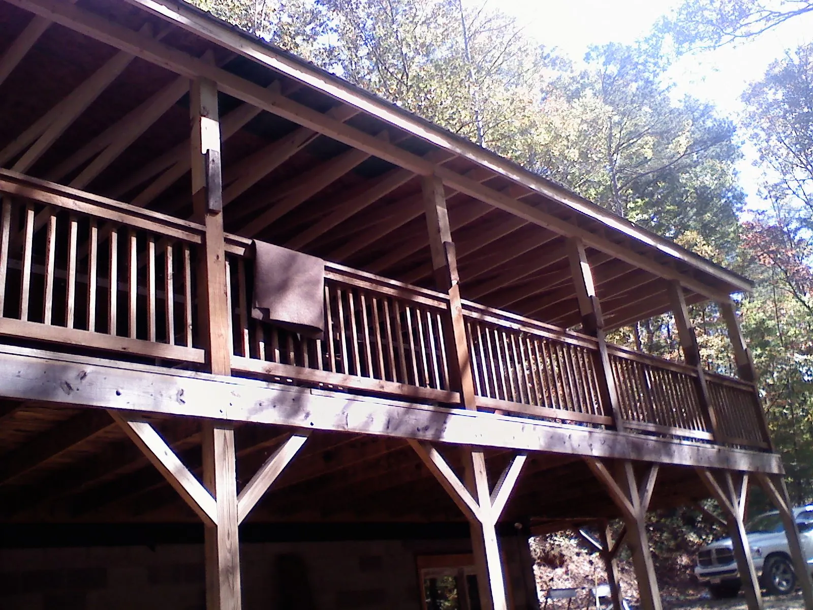 Timber framing under a new elevated porch and deck — Roof Leak Repair in Crystal City by Roofing Brothers